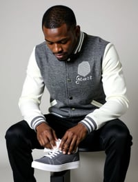 Image 4 of Get Use 2 It Varsity Baseball Jacket (Grey)