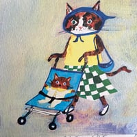 Image 5 of Small square art print -Baby cat 
