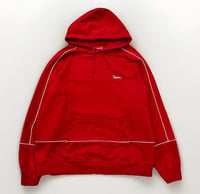 Image 1 of Supreme White Piping Script Logo Hoodie Sz XL (RED)