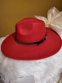 Image 1 of PINK WIDE BRIM FEDORA