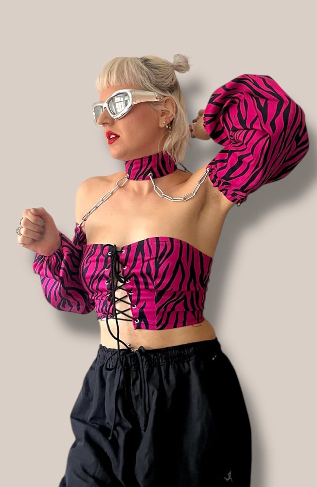 Image of Chain Pink Zebra Top Combo