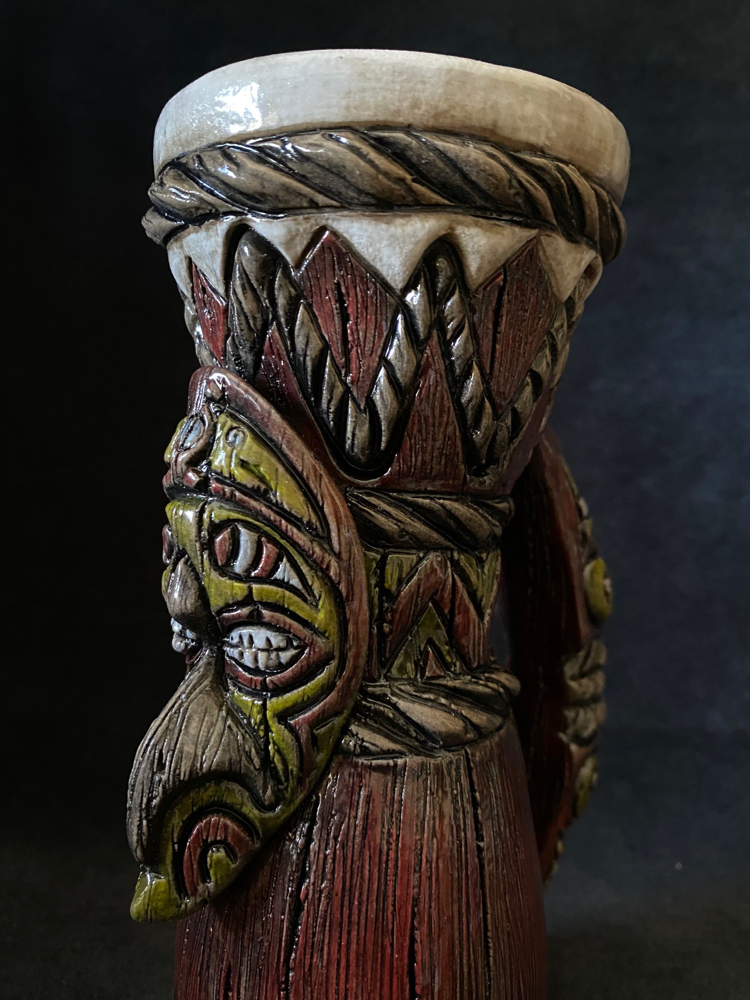 Image of (PRE-ORDER) - Glossy PNG Inspired Drum Mug - Dark Red - No Carving on Bottom- US Shipping Included 