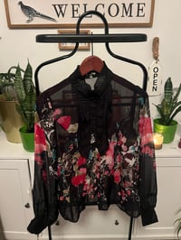 Image 1 of Sheer tuxedo blouse