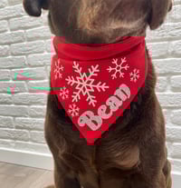 Image 8 of Snowflakes Personalised Bandana 