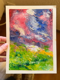 Image 2 of “Morning Glory” oil painting on paper 6 x 8 inches 