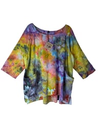 Image 2 of M 100% Cotton Forager Top in Bright Watercolor Ice Dye