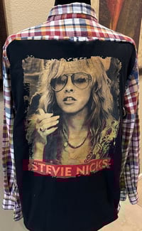 Vintage Yellow/Blue/Cream/Red Flannel Shirt Stevie Nicks
