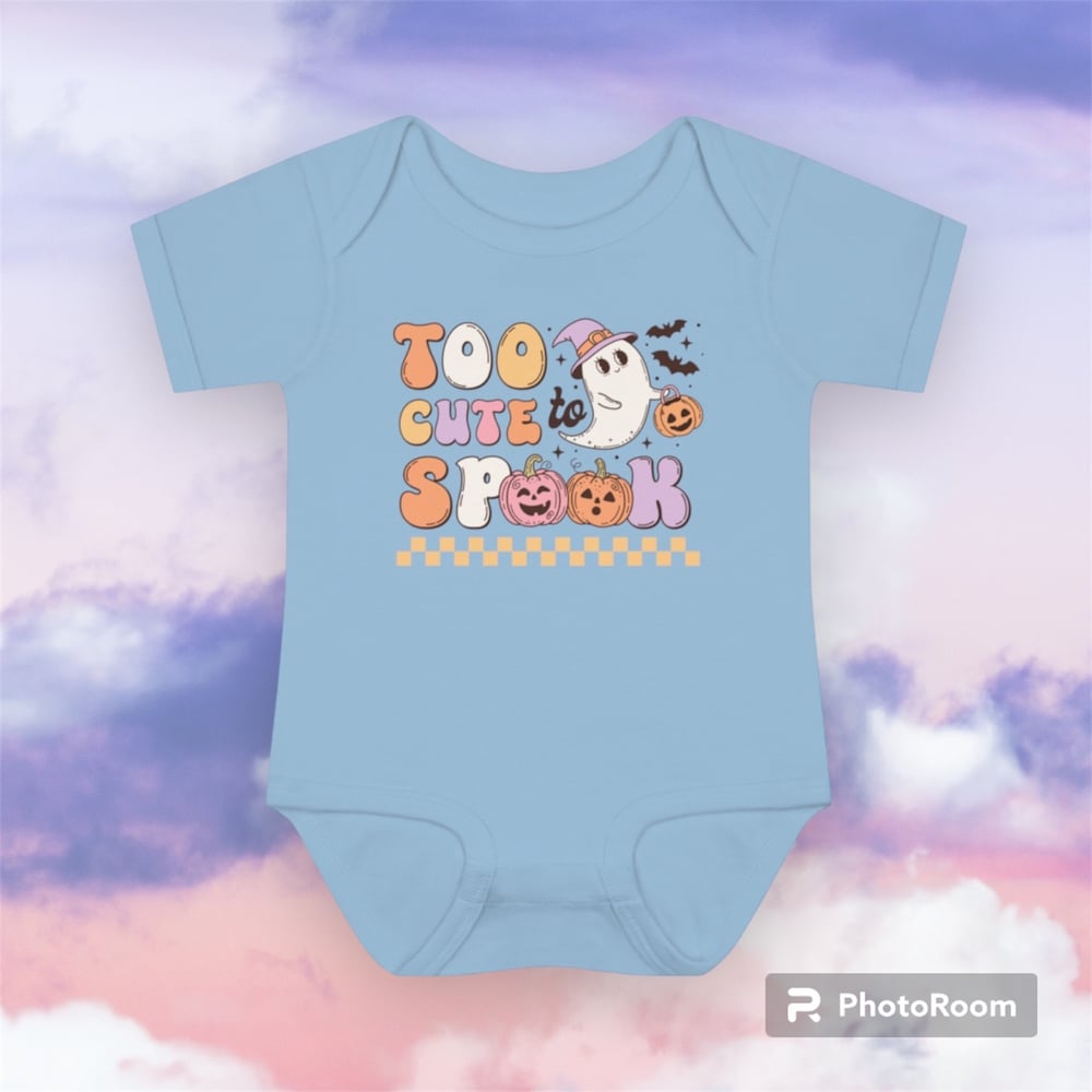 Image of Too cute to spook baby bodysuit