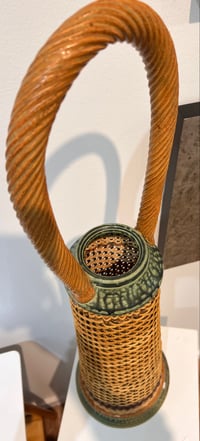 Image 2 of Woven Tall Basket with Ceramic- Stephen Kostyshyn