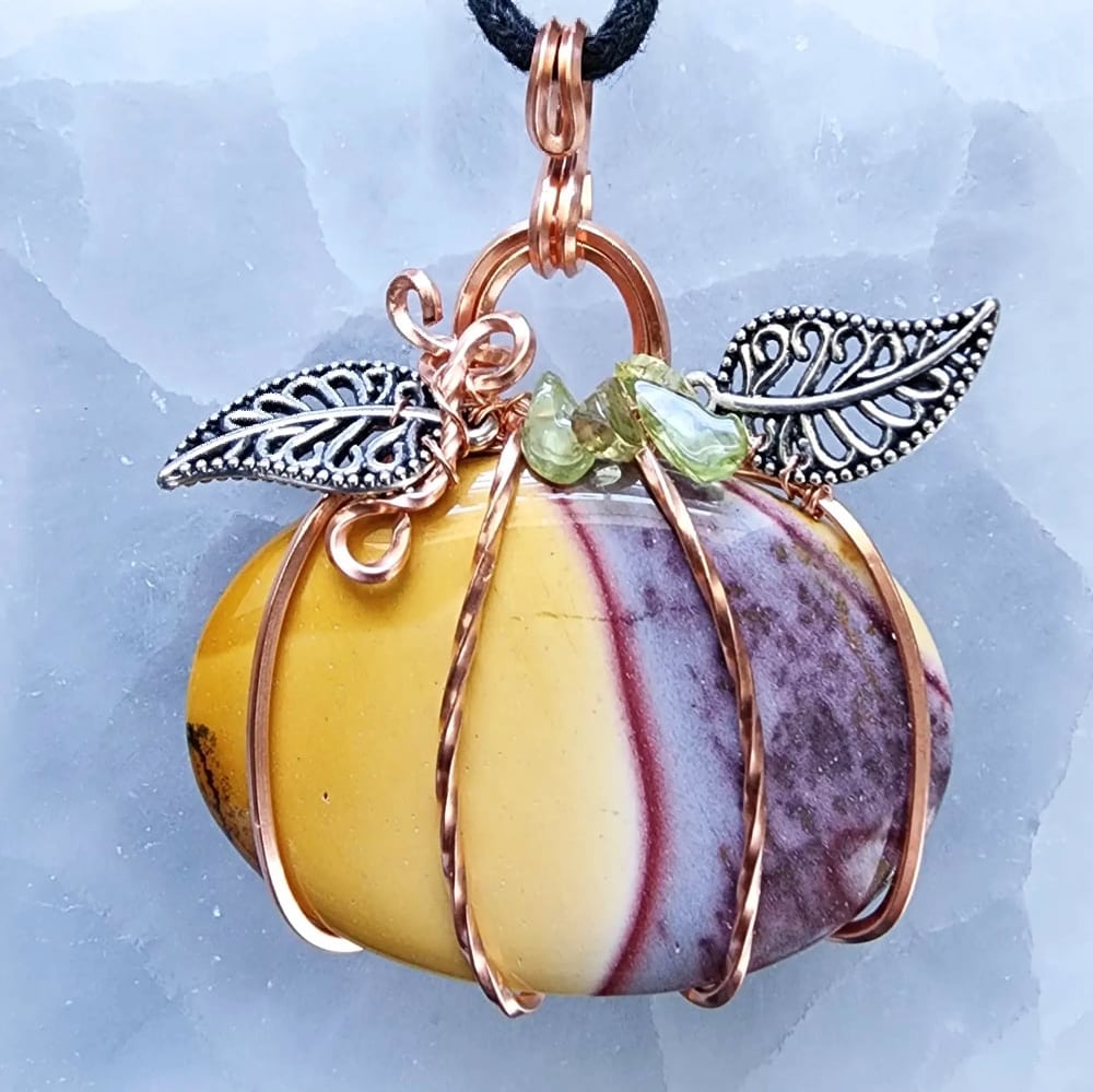 Image of Mookaite Pumpkin Wire Wrap Pendant - Mooka Creek Collection