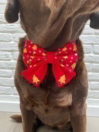 Image 4 of Gold Christmas Trees Bow Tie / Sailor Bow