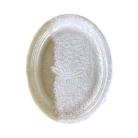 Image 4 of White Large Lace Oval Serving Platter
