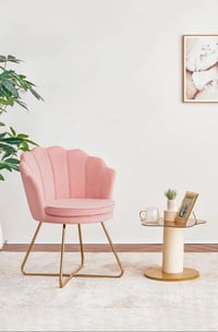 2 Baby Pink shell chairs