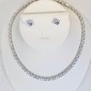 Image 1 of Hold me Down Cz Necklace and Earrings