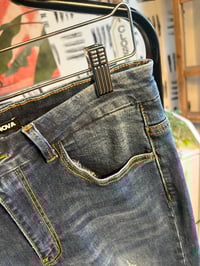 Image 4 of Fashion Nova distressed dark wash denim 