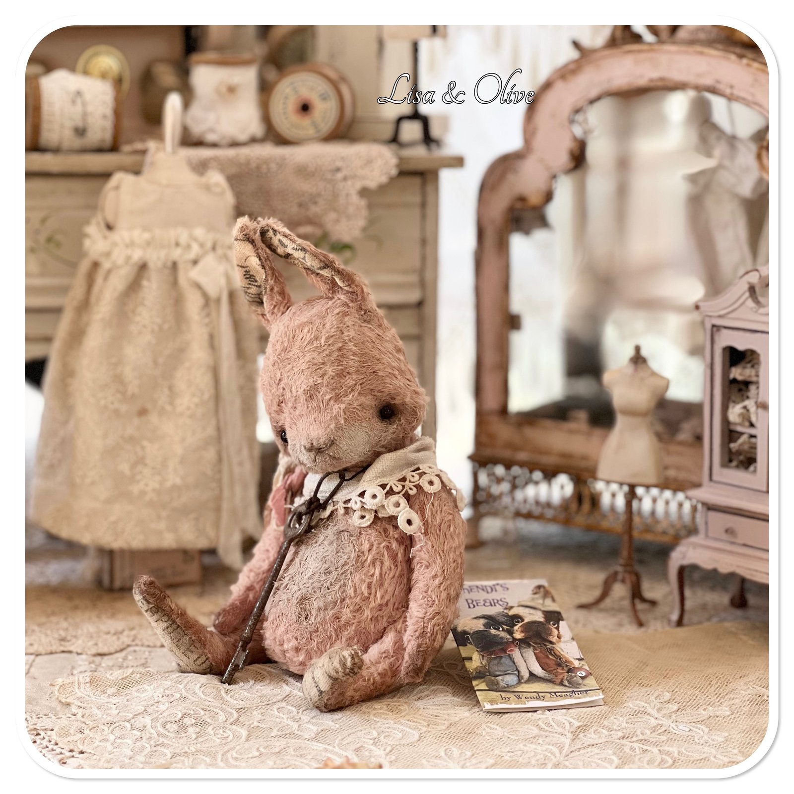 Pink rabbit teddy best sale bear