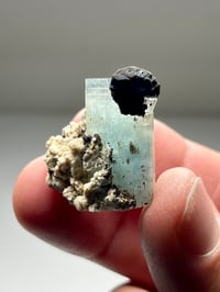 Image 1 of Aquamarine with Schorl & Albite Matrix Specimen | Pakistan #3231