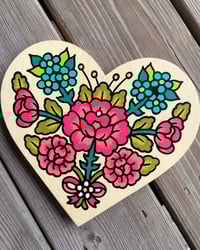 Image 1 of 9" Ornamental Flower Heart
