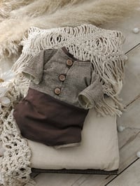 Image 2 of Newborn bodysuit for photo shoots| Andre | brown | photo props