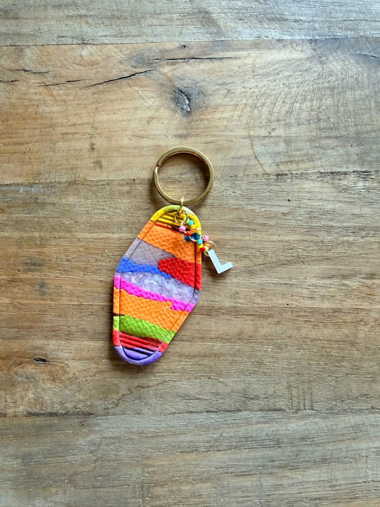 Image of Keychain w/ Letter Charm