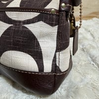 Image 3 of Coach Legacy Signature Canvas Brown Cream Carly Satchel Shoulder Bag 10823 Rare