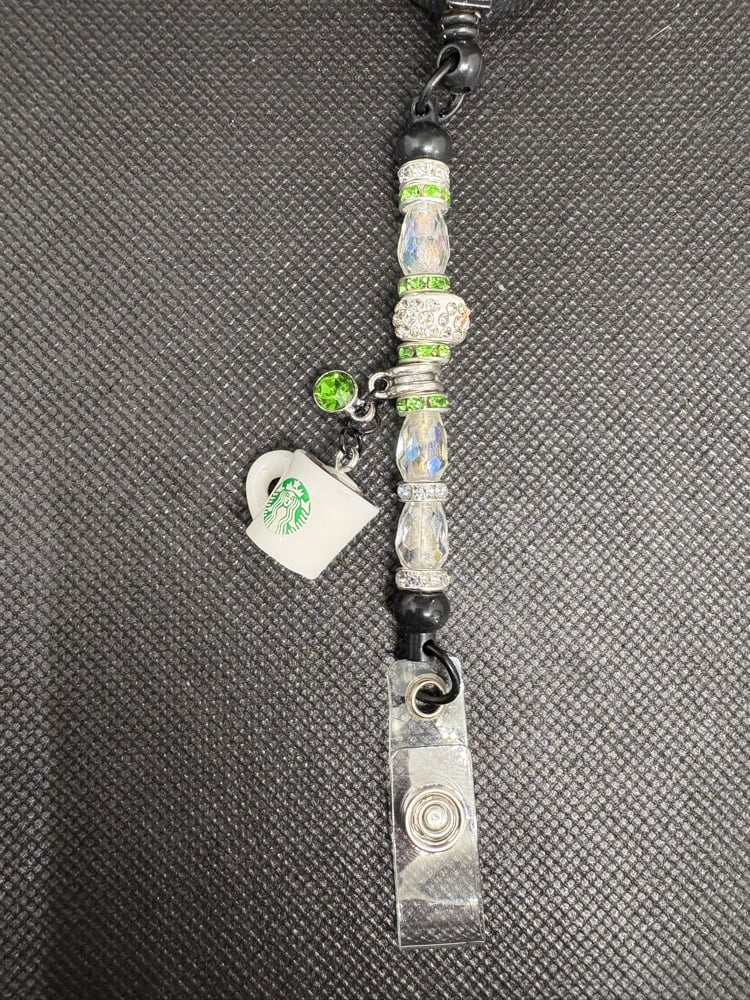 Image of coffee/barista clip on badge 