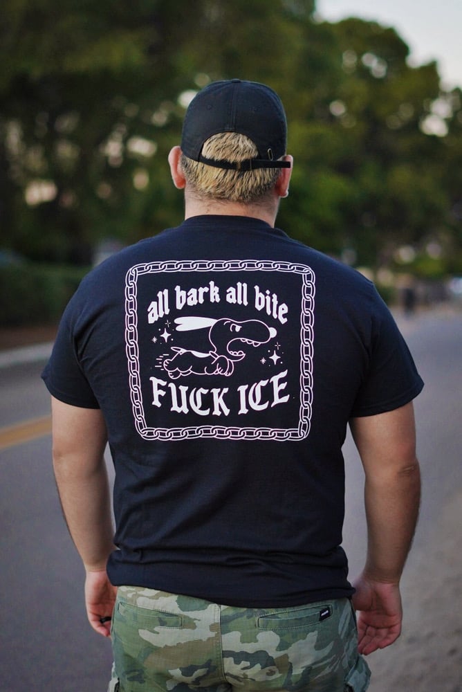 Image of All Bark All Bite Tee White on Black Tee (Pre-Order)
