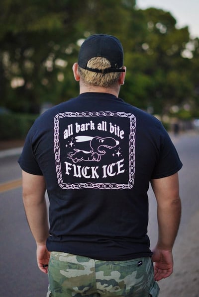 Image of All Bark All Bite Tee White on Black Tee (Pre-Order)