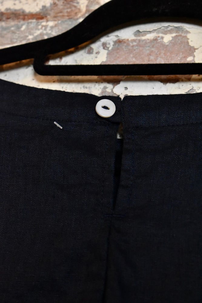 Image of Linen button back blouse