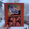silver wood duck & persimmons print