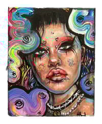 Image 1 of “EMO GIRL” ORIGINAL PAINTING BY NIKITA ROSALIND 8”x10”