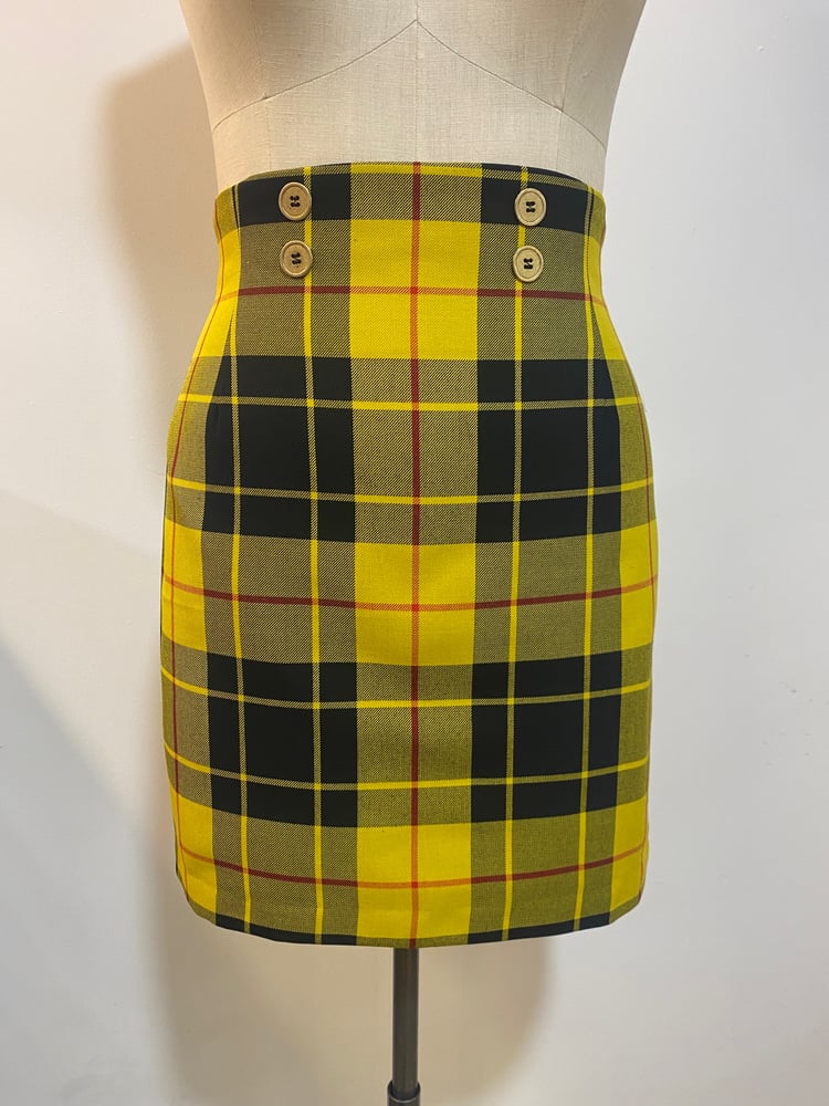 Image of High waist tartan mini