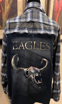 Vintage Green/White Flannel Shirt Eagles