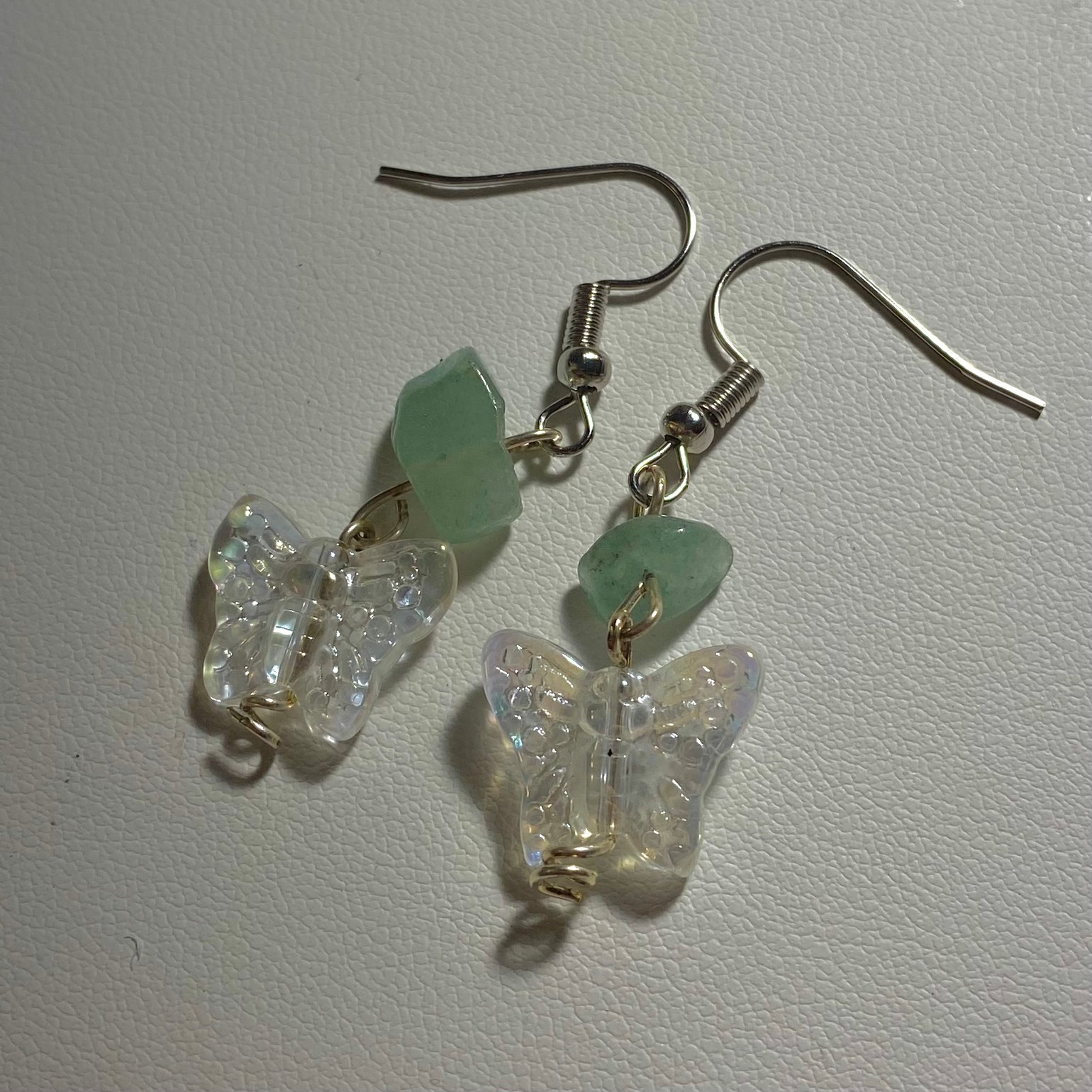 Image of aventurine butterfly earrings 