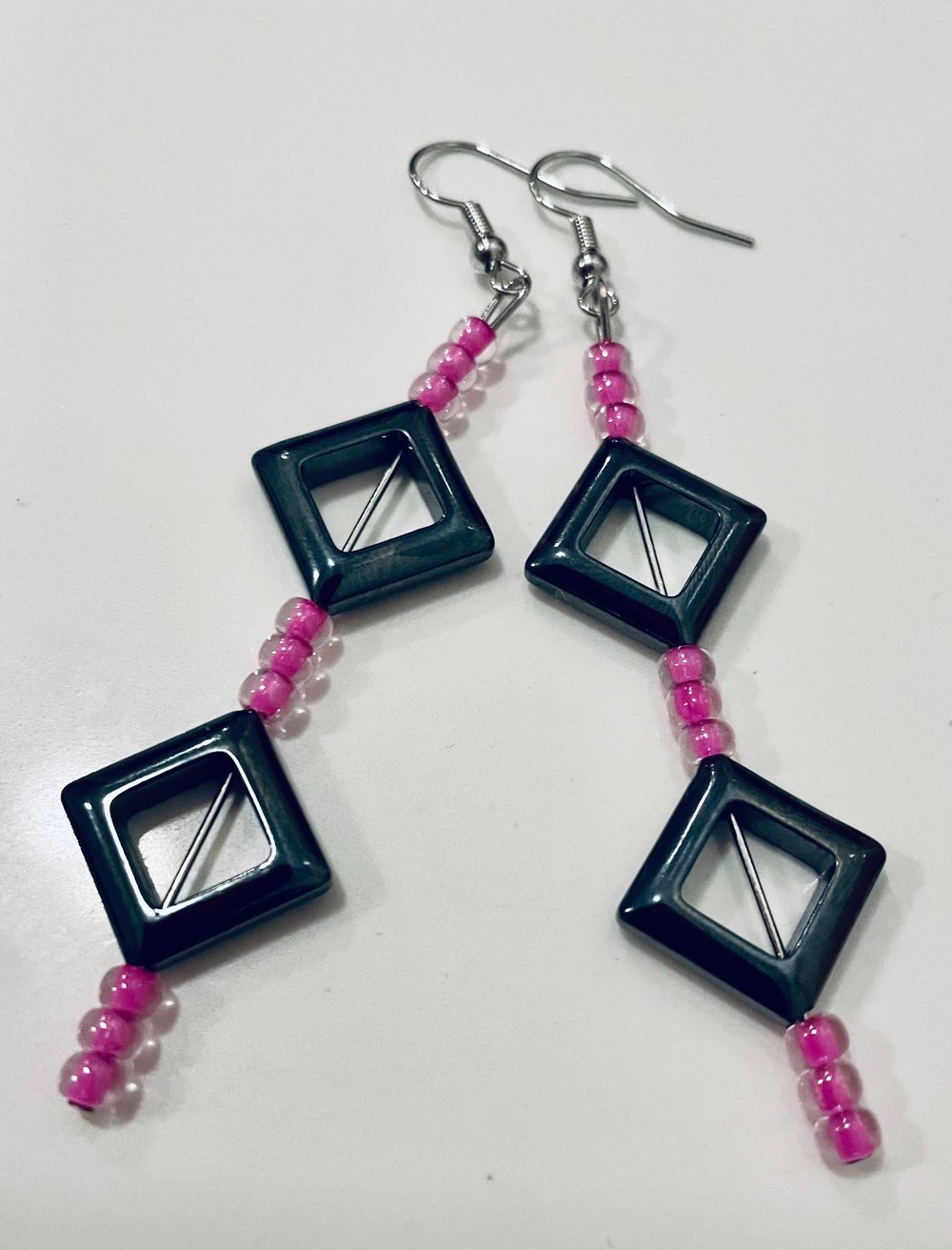 Image of Hematite and pink beads 