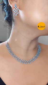 Image 8 of Usha- Simple yet Beautiful American Diamond Necklace Set