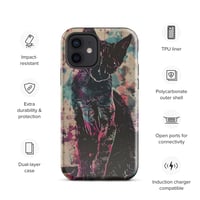 Image 10 of Colorful Watercolor Paint Splatters Black Cat Tough Case for iPhone®