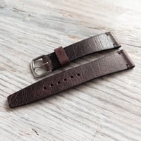 Image 3 of Vintage Style Chevre Watch Strap - Eggplant