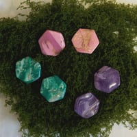 Image 1 of Hexagon Marble Studs