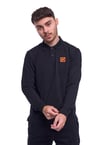 Hockney Long Sleeved polo in Black/Orange SMALL ONLY