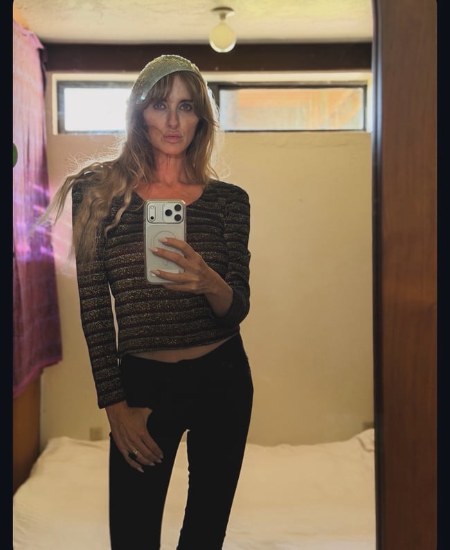 70s lurex ballet neck top