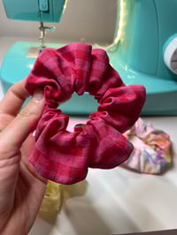 Image 4 of Deep Pink Gingham Scrunchie