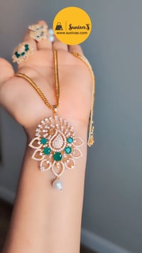 Image 3 of Tanuja - Premium Quality Peacock Short Chain AD Necklace