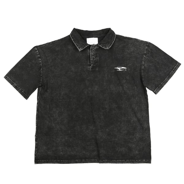 Image of ÒLĮNE - Bròken Pòlò Shirt (Dirty Black)