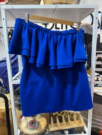 Image 1 of custom blue one shoulder top
