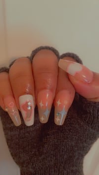 Image 3 of Nails - Short/Medium (Pink/White/Blue)