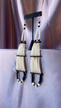 Image 2 of 2 tier Dentalium Chandelier Earrings