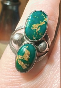 Image 1 of Vintage 2-stone cerrillos ring 