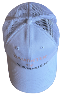 Image 4 of Heavenly Made Apparel Daughter Of Yahweh  Mesh Hat - Pink & White Adjustable