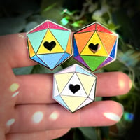 Image 1 of DnD Dice Enamel Pin Rainbow